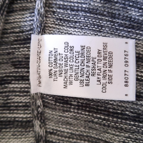 Great Northwest Indigo Sweater; Side Button Cowl Collar; Black & Gray - Picture 7 of 7